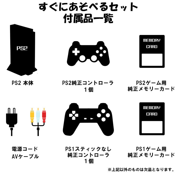 PS2 本体 すぐ遊べる純正セット PS1 コントローラ メモリーカード付き 9色選べるカラー 型番 PlayStation2 プレステ2 【中古】